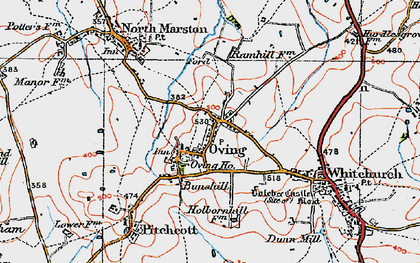 Old map of Oving in 1919