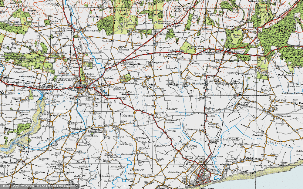 Old Map of Oving, 1919 in 1919