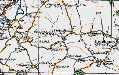 Old map of Ovington in 1921
