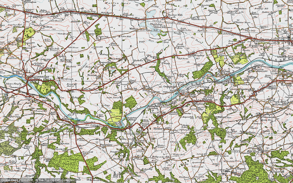 Old Map of Historic Map covering Whittle Burn in 1925