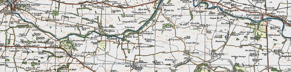 Old map of Ovington in 1925