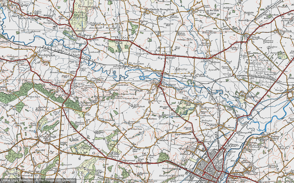 Old Map of Owen's Bank, 1921 in 1921