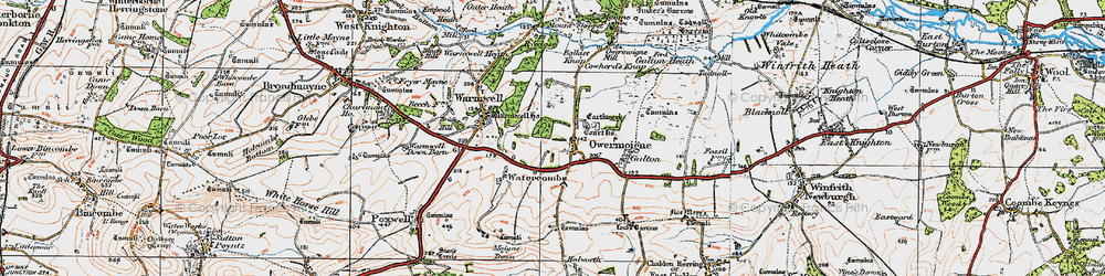 Old map of Owermoigne in 1919
