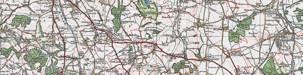 Old map of Owlcotes in 1923