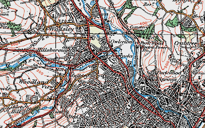 Old map of Owlerton in 1923