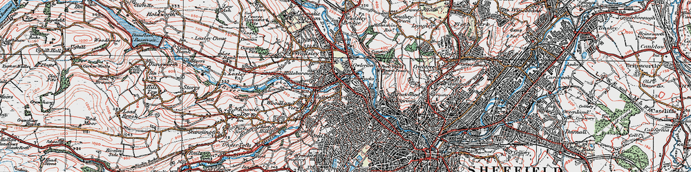 Old map of Owlerton in 1923