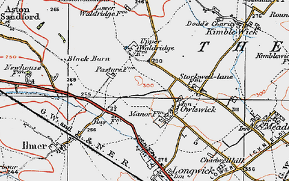 Old map of Owlswick in 1919