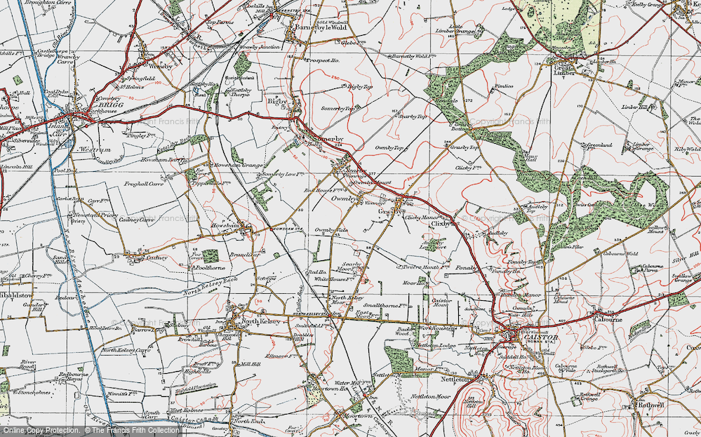 Old Map of Owmby, 1923 in 1923