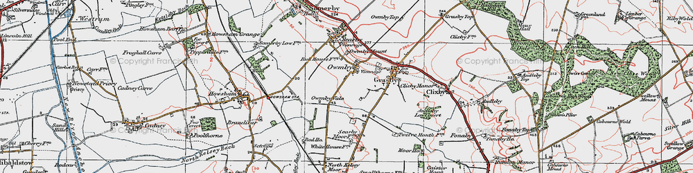 Old map of Owmby in 1923