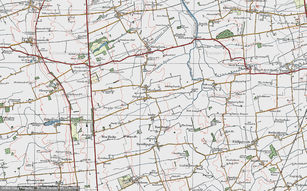 Old Map of Owmby-by-Spital, 1923 in 1923