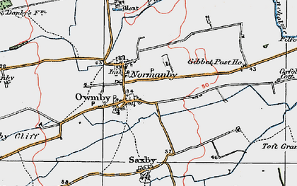 Old map of Owmby-by-Spital in 1923
