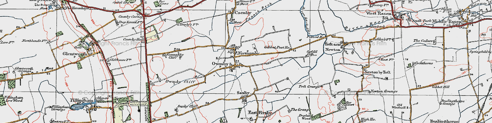 Old map of Owmby-by-Spital in 1923