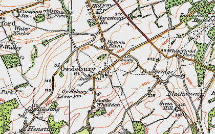 Old map of Owslebury in 1919