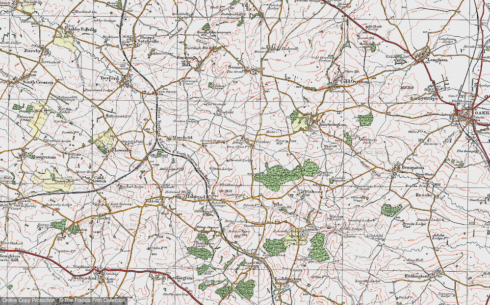 Old Map of Owston, 1921 in 1921