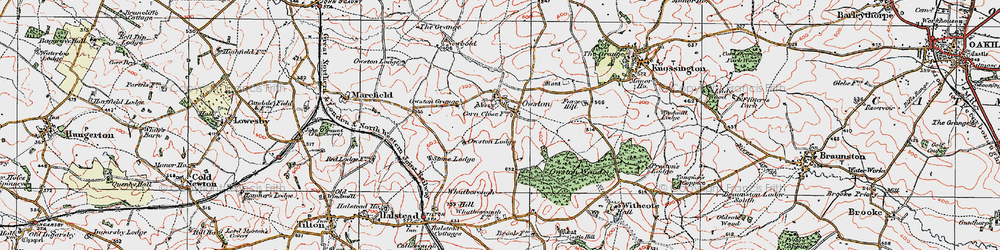 Old map of Whatborough Hill in 1921