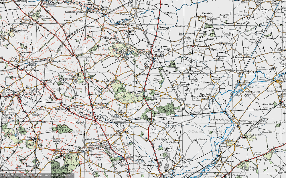 Old Map of Historic Map covering Holme in 1923