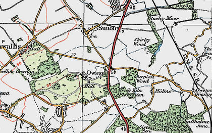 Old map of Owston in 1923