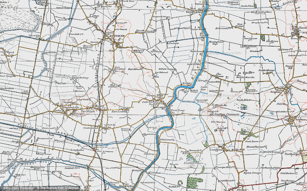 Old Map of Owston Ferry, 1923 in 1923