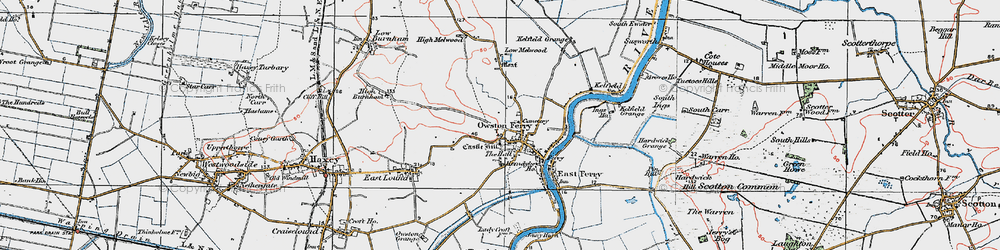 Old map of Owston Ferry in 1923