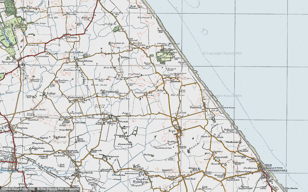 Old Map of Owstwick, 1924 in 1924