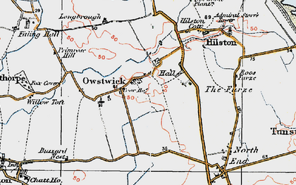 Old map of Owstwick in 1924