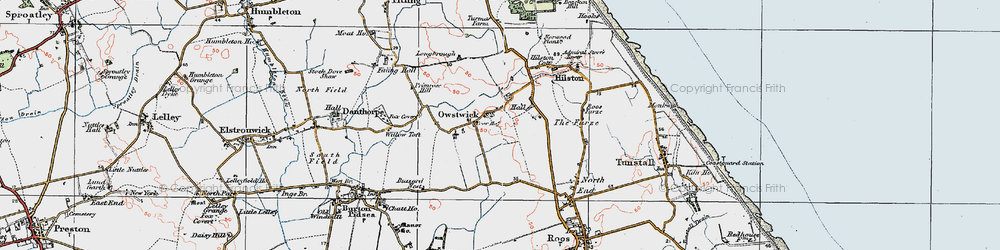 Old map of Owstwick in 1924