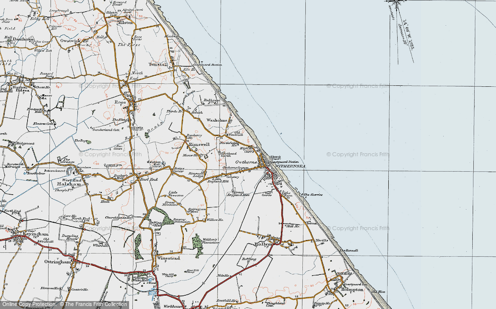 Old Map of Owthorne, 1924 in 1924