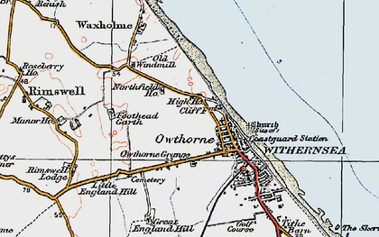 Old map of Owthorne in 1924