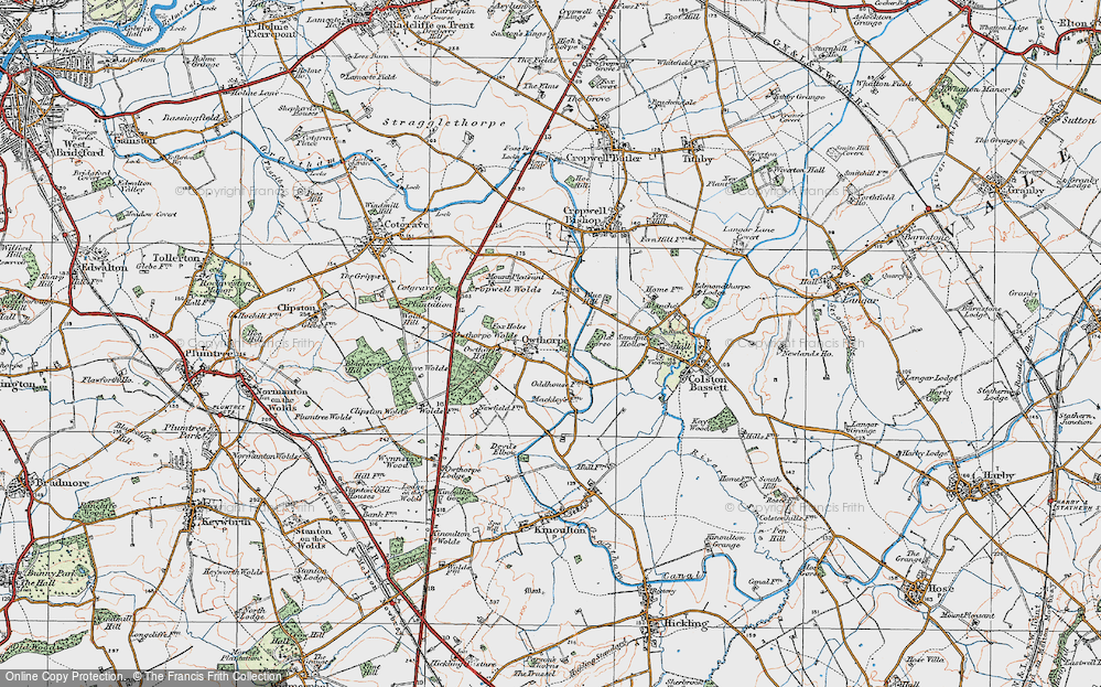 Old Map of Historic Map covering Borders Wood in 1921
