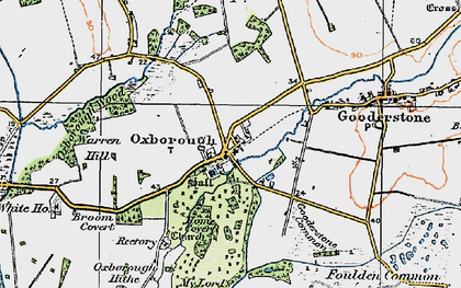 Old map of Oxborough in 1921