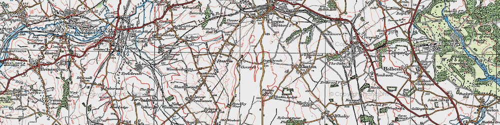 Old map of Oxcroft in 1923