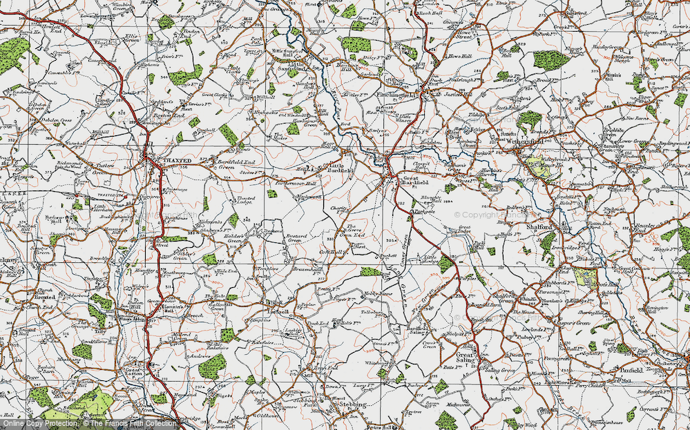 Old Map of Oxen End, 1919 in 1919