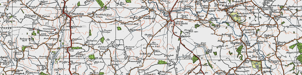 Old map of Oxen End in 1919