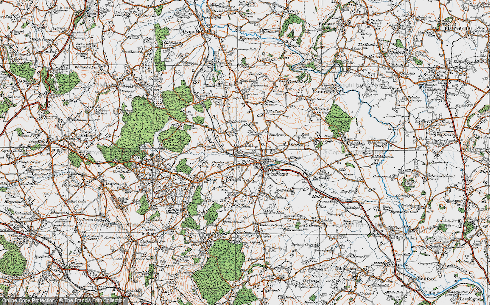 Old Map of Oxenhall, 1919 in 1919