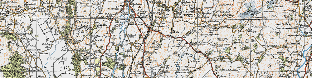 Old map of Oxenholme in 1925