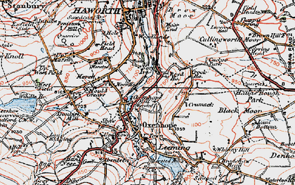 Old map of Oxenhope in 1925