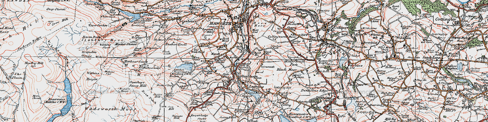 Old map of Oxenhope in 1925