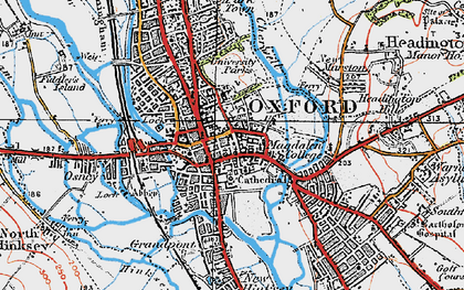 Old map of Oxford in 1919