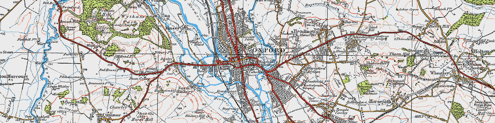 Old map of Oxford in 1919