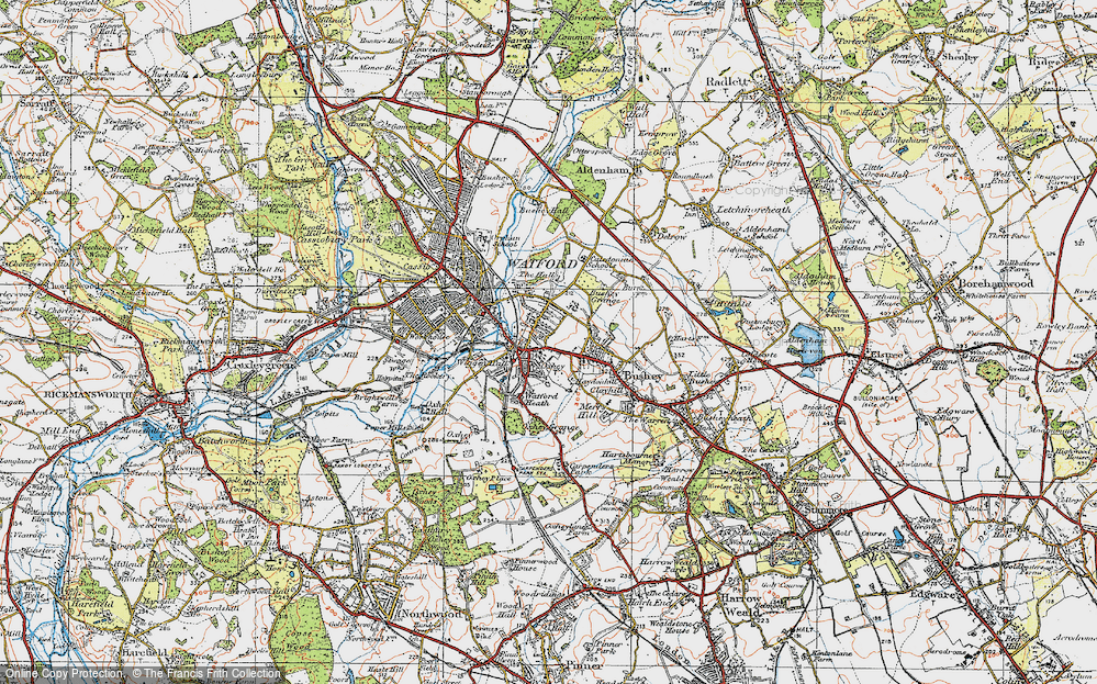 Old Map of Oxhey, 1920 in 1920