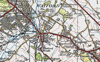 Old map of Oxhey in 1920