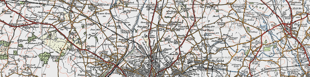 Old map of Oxley in 1921