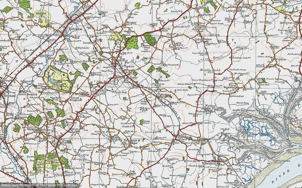 Old Map of Oxley Green, 1921 in 1921