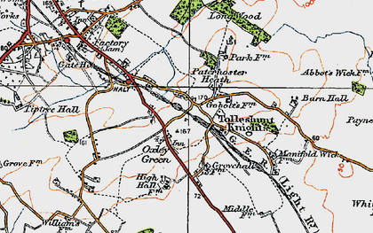 Old map of Oxley Green in 1921