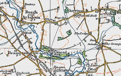 Old map of Oxnead in 1922
