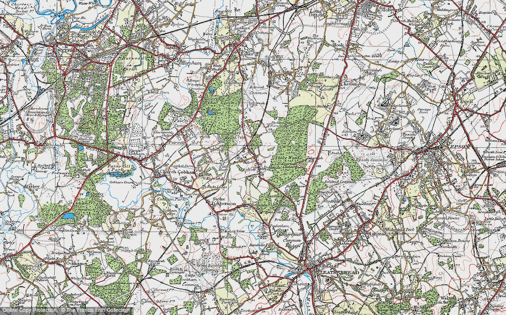 Old Map of Oxshott, 1920 in 1920