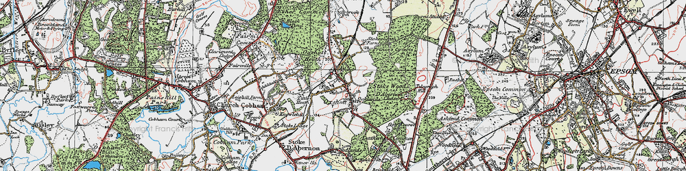 Old map of Oxshott in 1920