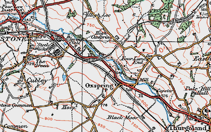 Old map of Oxspring in 1924