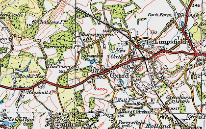 Old map of Barrow Green Court in 1920