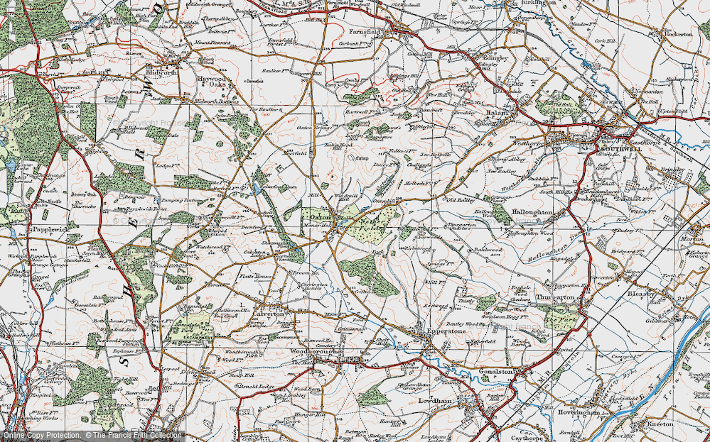 Old Map of Oxton, 1921 in 1921
